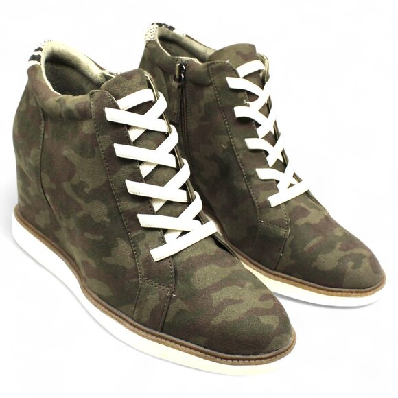 Dr. Scholl S Jones Women S Printed Lace-up Wedge Booties Fashionable and Comfort - Picture 2 of 8